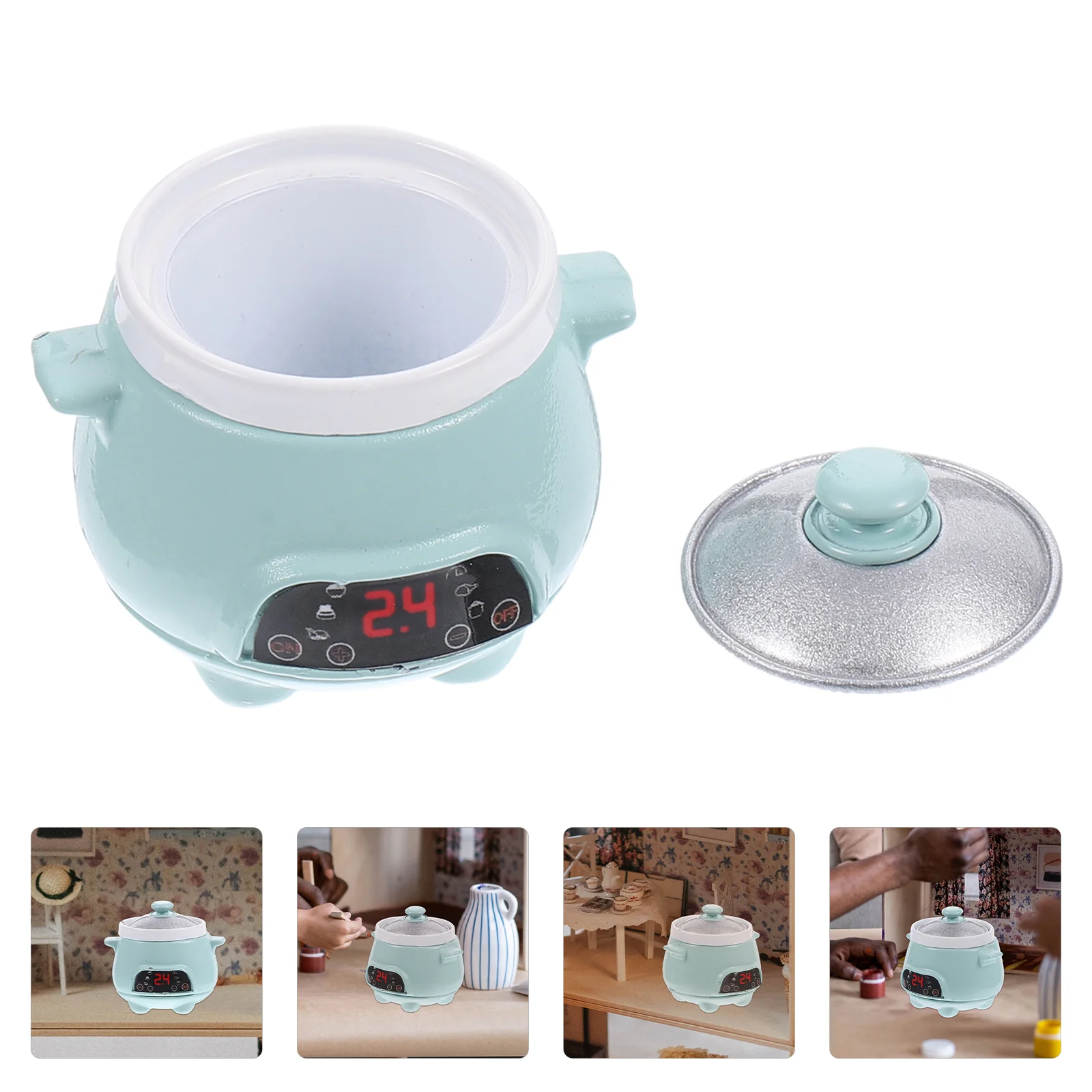 Dollhouse Rice Cooker Cookware Kids Toys Miniature Scene Model Electric Furniture Accessory