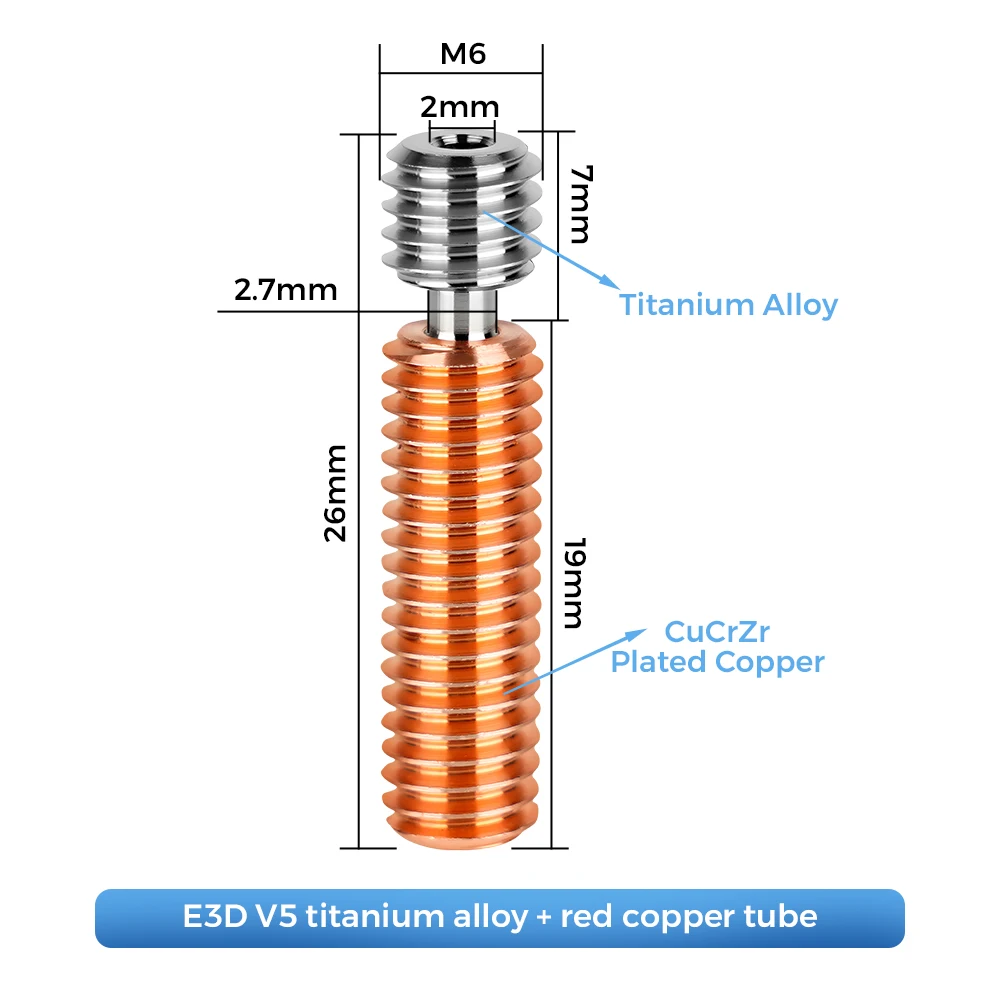 عالية الجودة E3D V6 الحلق V5 أجزاء طابعة ثلاثية الأبعاد CR10 ثنائية المعدن كسر الحرارة النحاس مطلي MK8 الحلق ل كوبرا 2 سلسلة CR10S CR6 SE #6