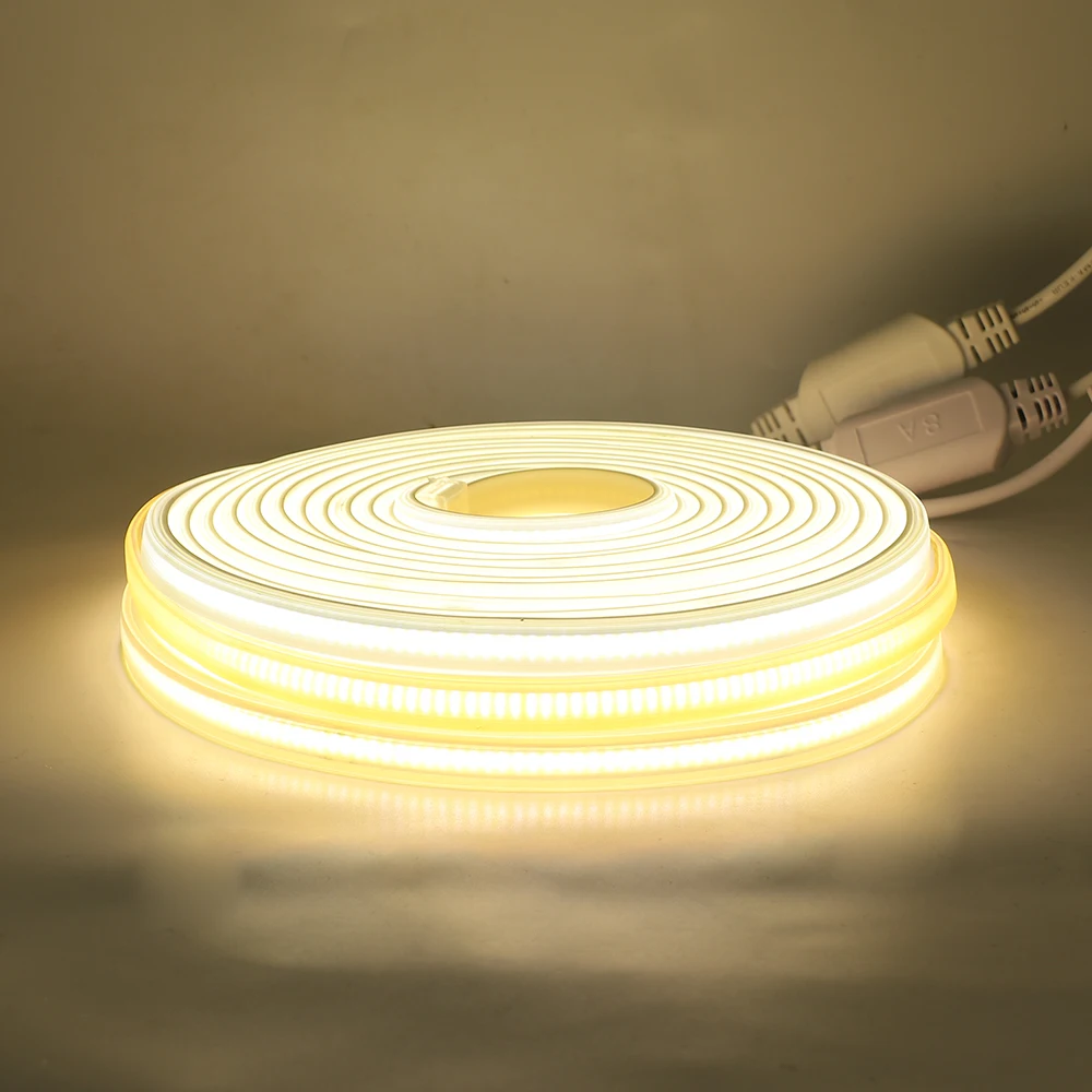 220v cob led strip luz ip67 impermeável ao ar livre fob fita led 288leds de alta densidade linear luz flexível fita led decoração para casa