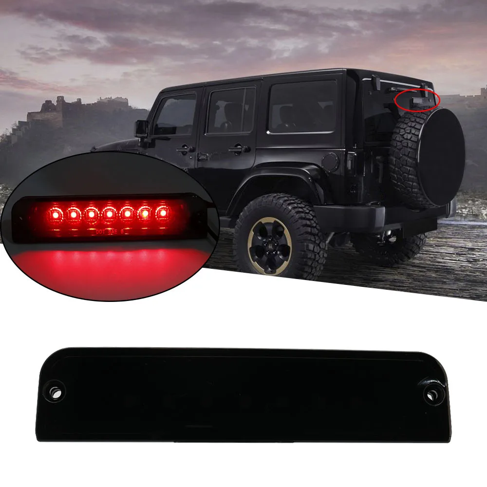 Alta auto led lanterna traseira freio parar aviso lâmpada luz para jeep wrangler tj 97-06 vermelho terceira 3a luz de freio acessório automático