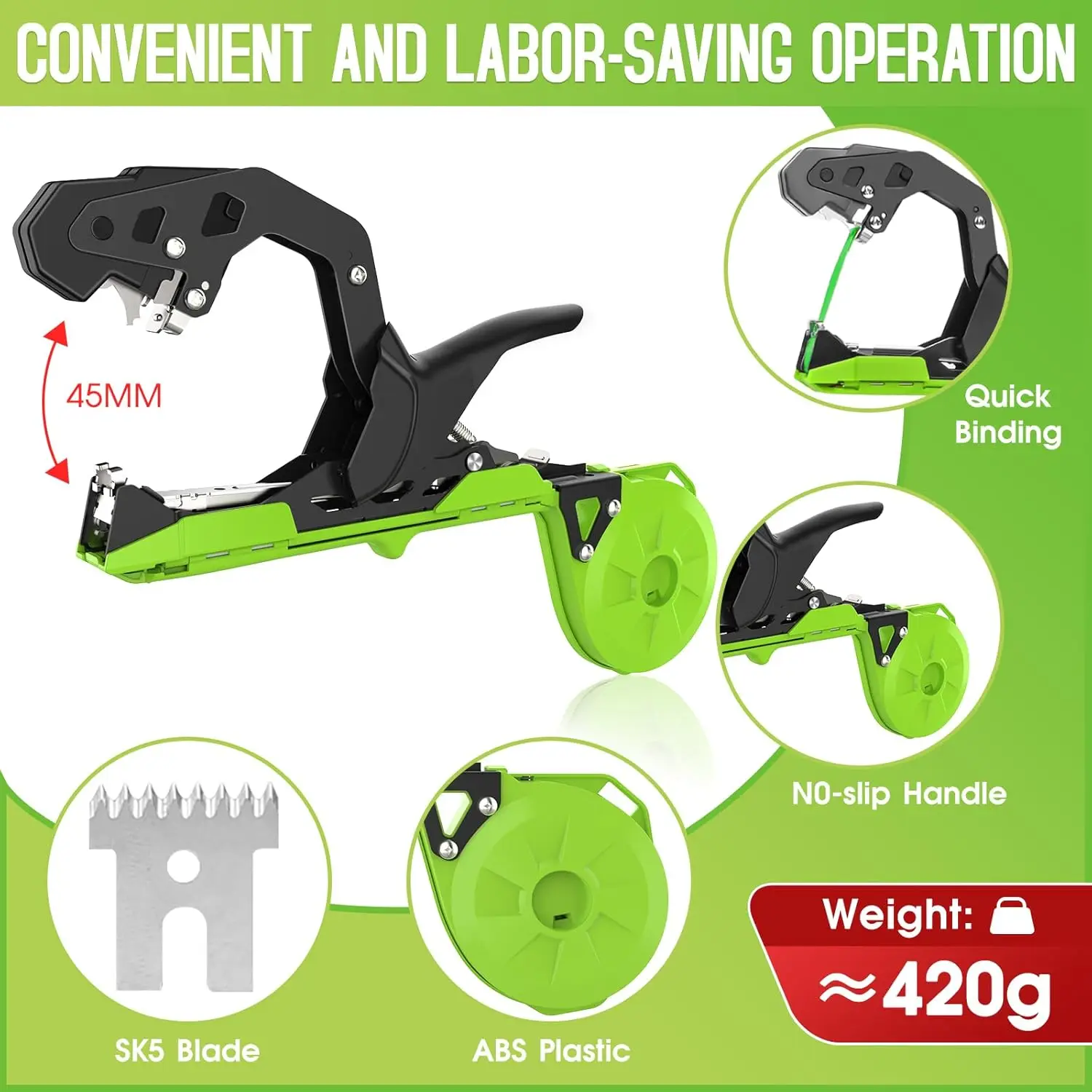 For Garden Vegetables Grapes Tomatoes Cucumbers Lightweight Care SI FANG Hand Tying Tool Plant Tape Machine
