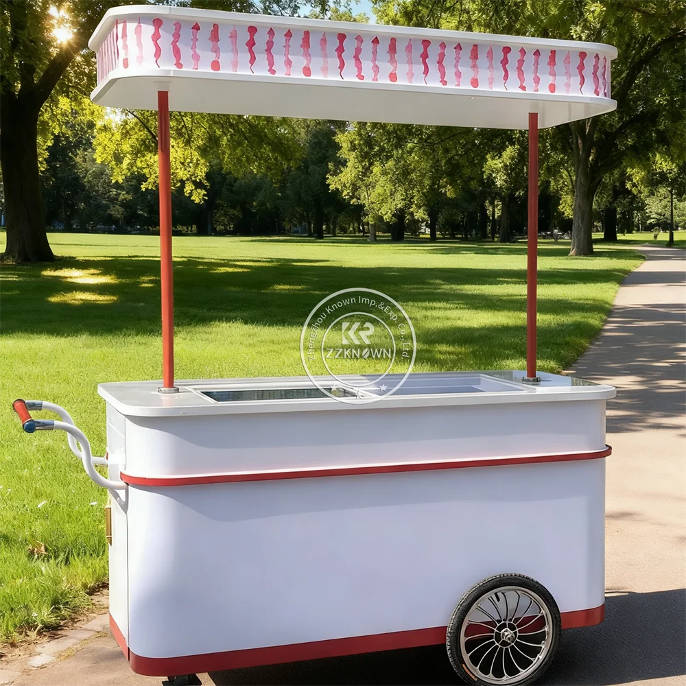 

Premium High Quality Customized Electric Ice Cream Cart Commercial Grade Portable Ice Cream Cart with Electric Refrigerator