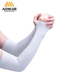 AONIJIE Women's Men's Arm Sleeves Ice Fabric Sun UV Protection Summer Sports Sunscreen Sleeves Running Cycling Arm Sleeves