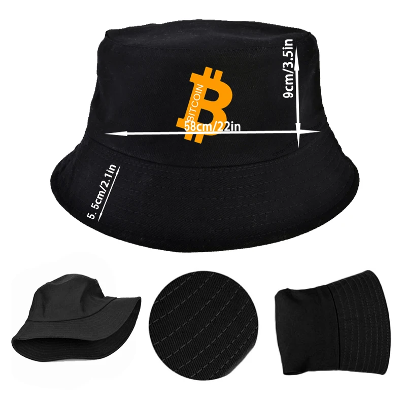 Personalized Bitcoin The Original Fisherman cap Outdoor Sun Protection Women Men's BTC Crypto Coins Dad Hat bucket hat