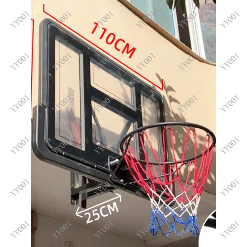 Indoor Outdoor Basketball Hoop, Wall-Mounted Adjustable Height Basketball Goal, Standard Size for Training