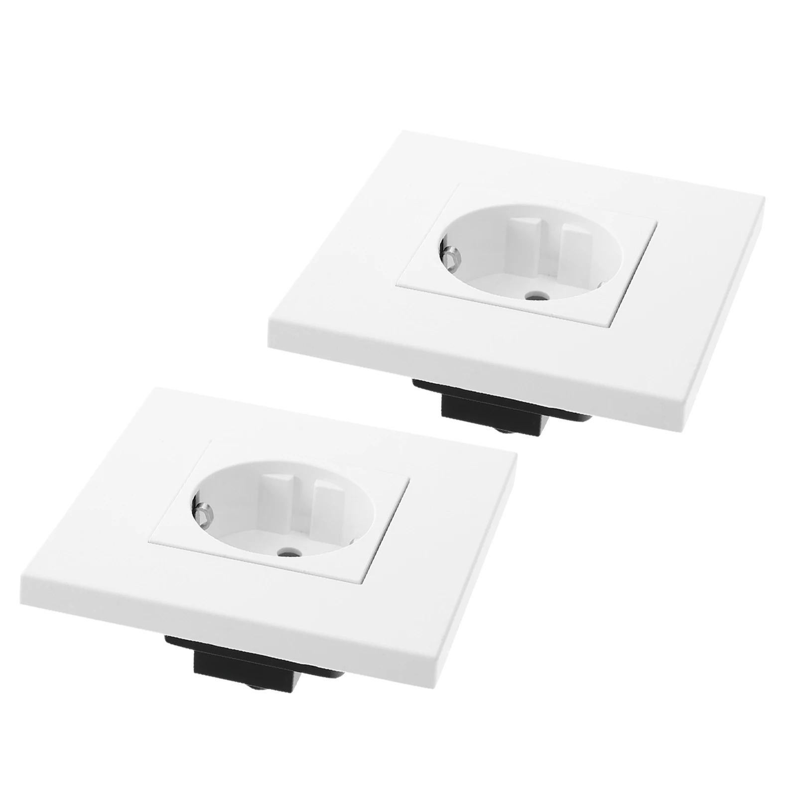 Enchufe europeo de montaje empotrado de 86Mm, toma de pared empotrada estándar europea para el hogar, oficina, apartamento, Villa, eléctrico incorporado, 2 uds.