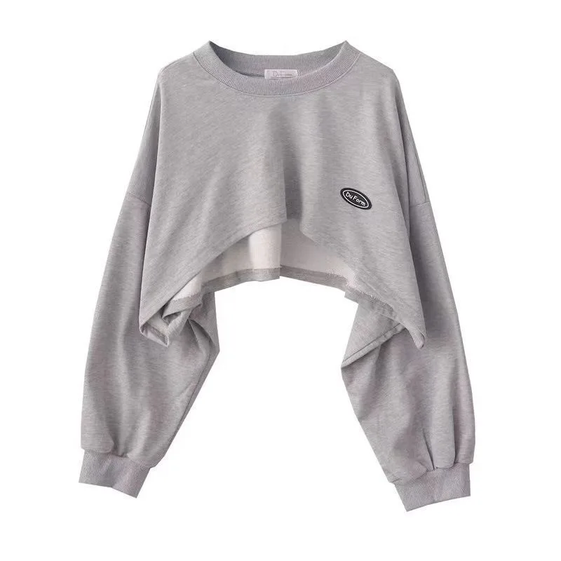 Oversized Crop Sweatshirt and Spaghetti Strap Top Women's Streetwear 2 Piece Set 4 Color Options Sweatshirts Kpop Casual Clothes