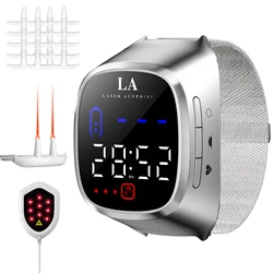 SL-08 Laser Therapy Watch Heart Rate 5mW 650nm Cold Laser Therapy for Diabetes Rhinitis Hypertension High Blood Pressure 1800mAH