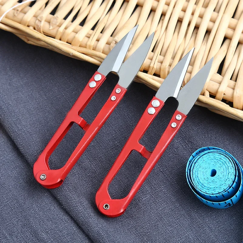 1pcs High Carbon Steel Shear Fish Line Scissors 15g/10.5cm U-shaped Fishing Line Scissors Outdoor Sports Wholesale Random Color