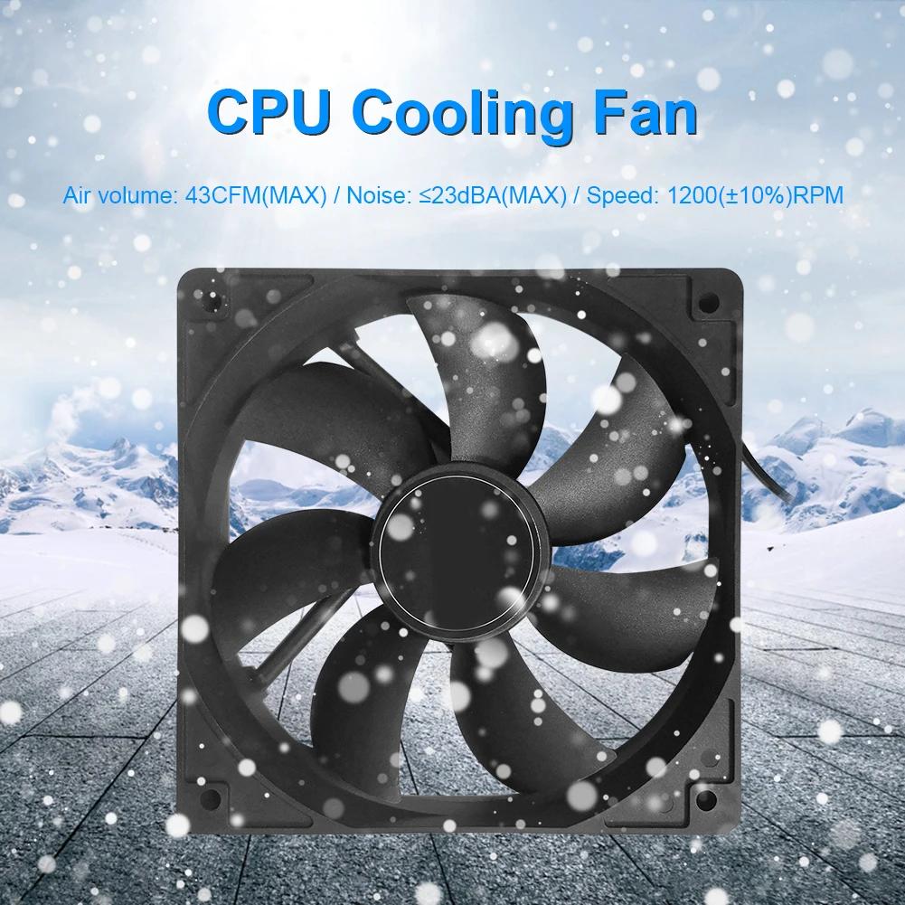 120mm refroidisseur de processeur silencieux refroidissement silencieux 4 broches PC boîtier d'ordinateur ventilateur de refroidissement 12V silencieux CPU radiateur dissipateur thermique