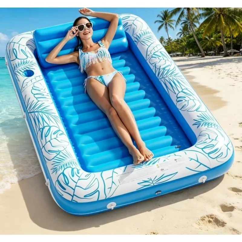 Inflatable Floating Bed for Adults, Swimming Ring for Water Play, Water Riding Seat That Can Be Folded, Recreational Recliner