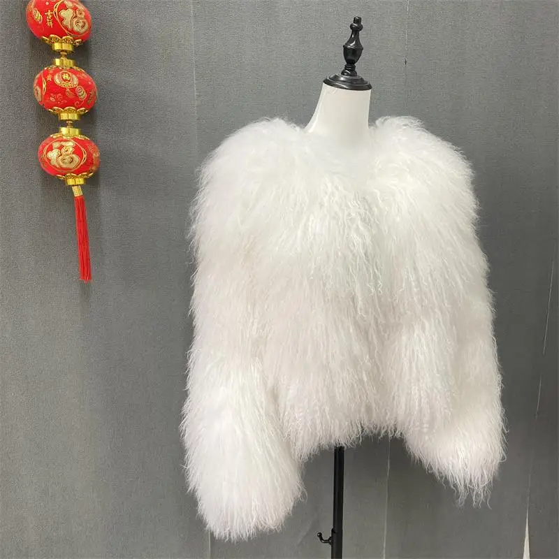 New Winter Autumn Fashion Real Fur Jacket Women Genuine Mongolia Sheep Fur Coat