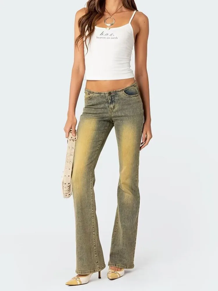 

2024 Summer New Arrivals Women's Fashion Retro Versatile Straight High Waist Design Slim Fit Flared Jeans