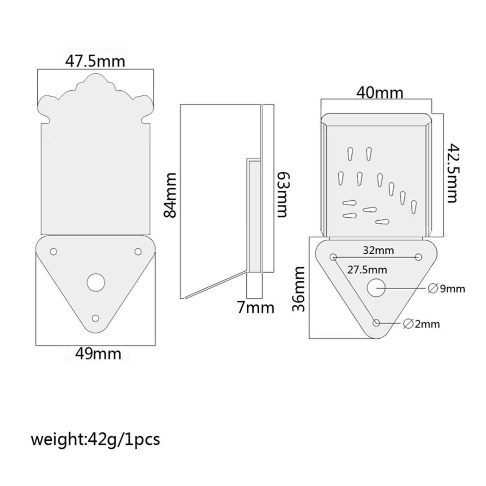 Mandolin Chrome Plated Tailpiece Bridge Guitar Replacement Parts Musical Instrument Accessories