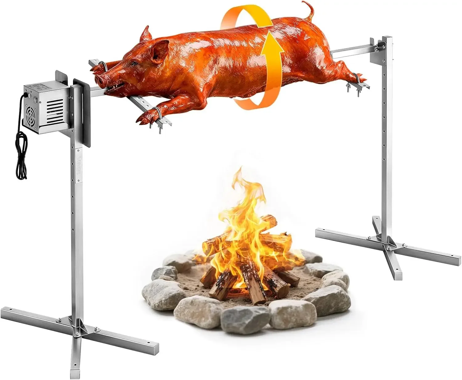 Rotisserie Grill, 52in Electric Rotisserie Grill Kit 8 Level Height, BBQ Grills Rotisseries Kit with 132 lbs Load Capacity, Asad