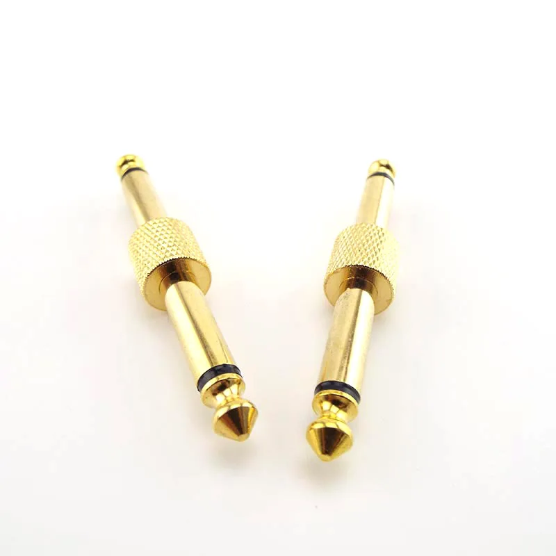 6.35mm Mono Jack Audio Adapter Connector Guitar Effect Pedals Instrument Convert Metal Solder Plug Patch Adaptor