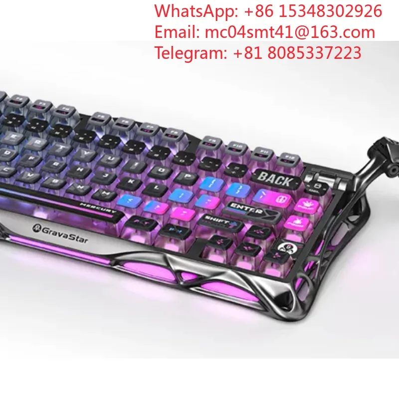 75‑Layout Wireless Triple‑Mode Mechanical Ga-ming Keyboard RGB Light Effect Mechanical Keyboard Set For Desktop Computer