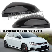 Tapas de cubierta de espejo retrovisor lateral, señales para VW Golf 7 MK7 7,5 GTI para Touran 2013-2020, funda de espejo negro brillante, accesorios para coche