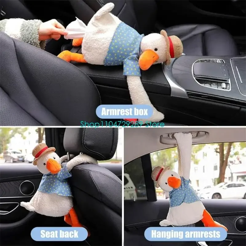 D8KE Cartoon Duck Animal Pattern Case papel colgante Tolantador servilletas dispensador tejido