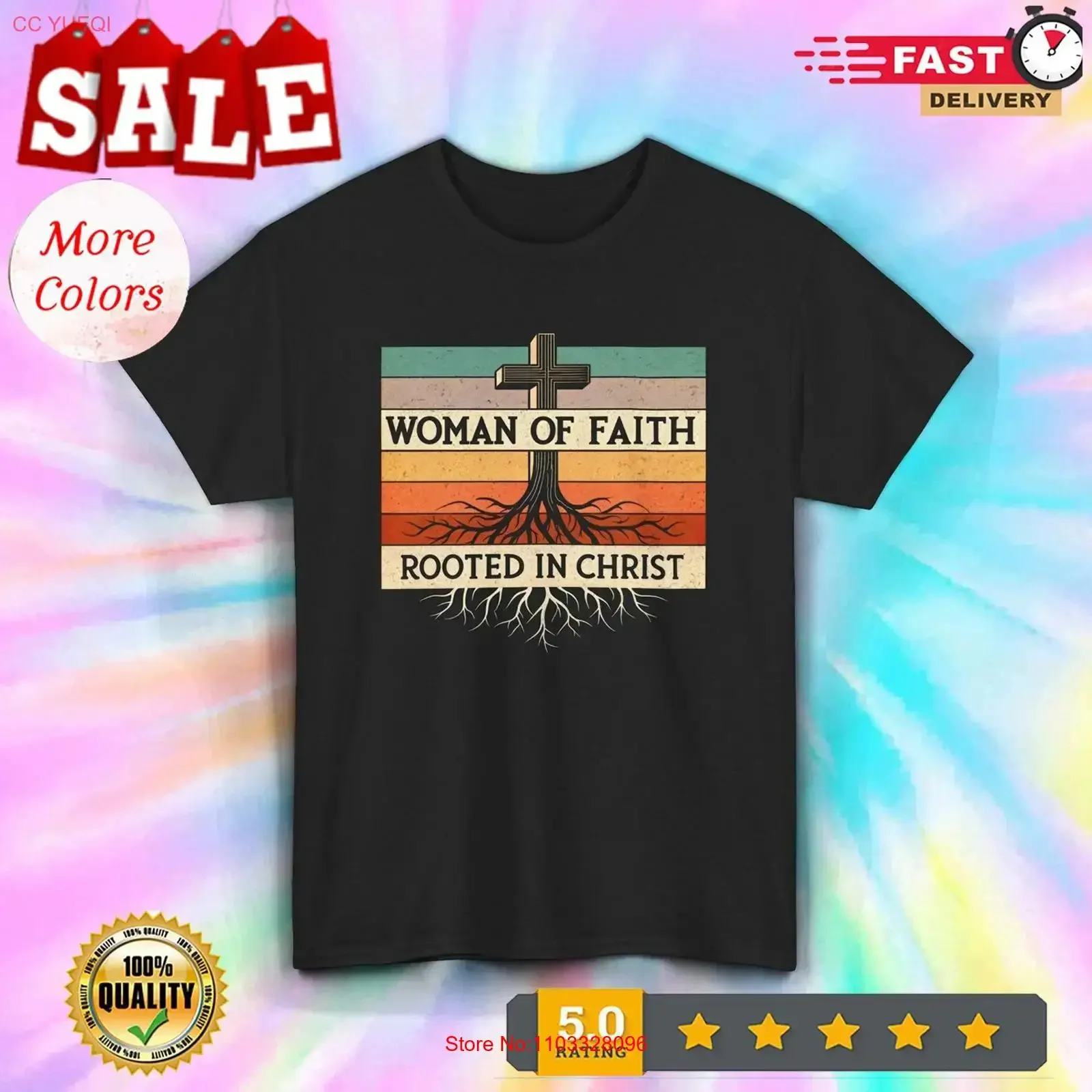 T-shirt Femme de Foi, motif Croix Chrétienne Religieuse, S à 5XL, vintage, effet délavé, mode, doux, extensible, unisexe, graphique