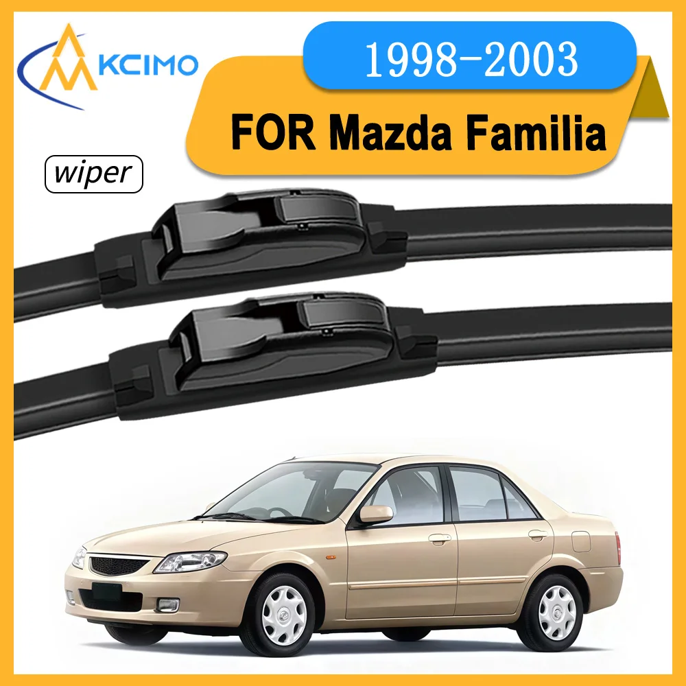 

Rubber Front Pair Wiper Blades For Mazda Familia BJ 1998-2003 Complete Set Car Windshield Wiper Replacement