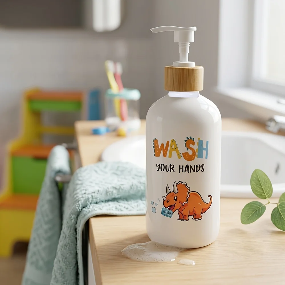 Dispensador de Jabón para Baño, Dispensador de Jabón de Plástico con Forma de Dinosaurio con Bomba para Cocina, Lavado de Manos, Baño Infantil, Encimera