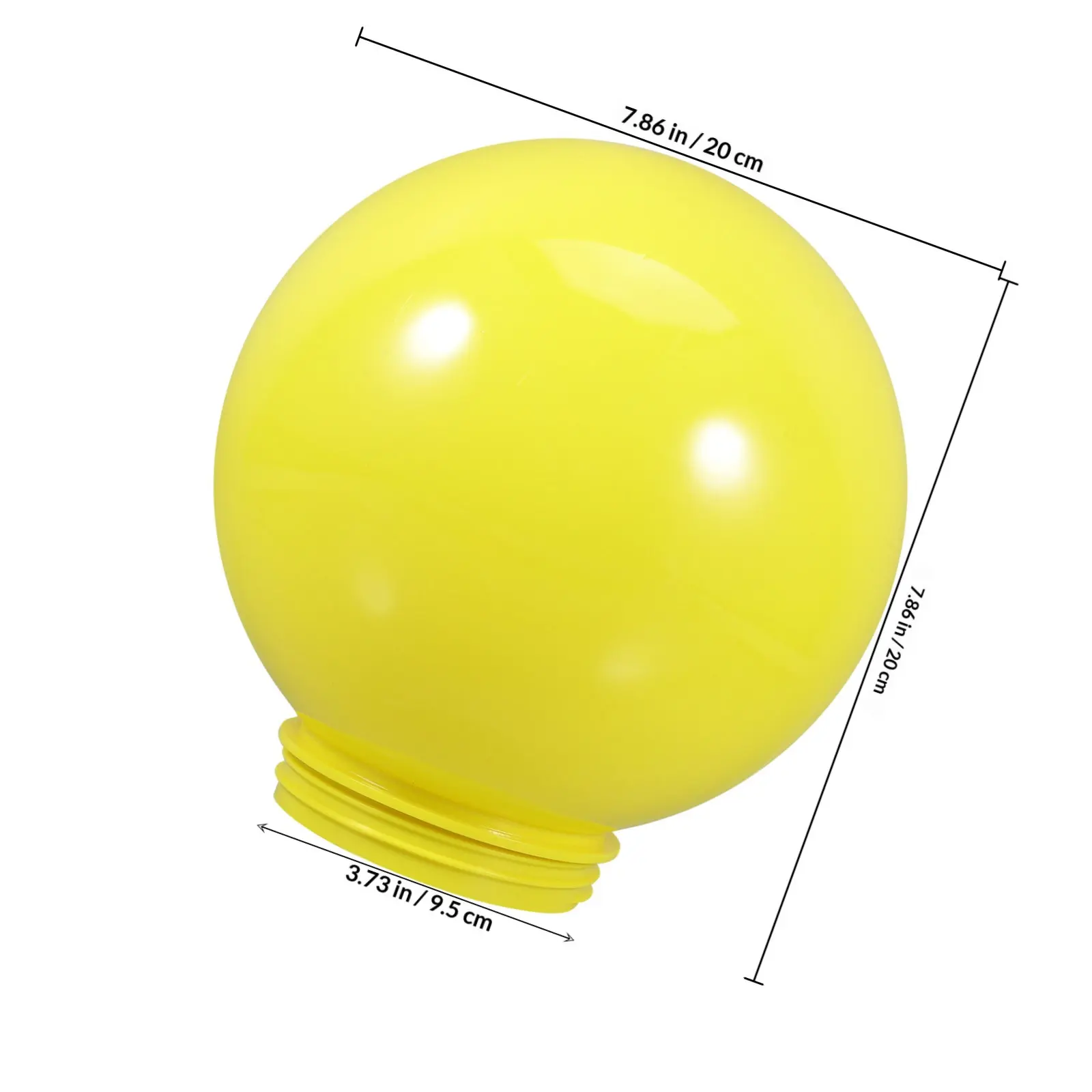 Yellow Round Globe Lamp Shade for Outdoor Garden Patio Pathway Street Lighting Easy Install Acrylic Lampshade Replacement Globe