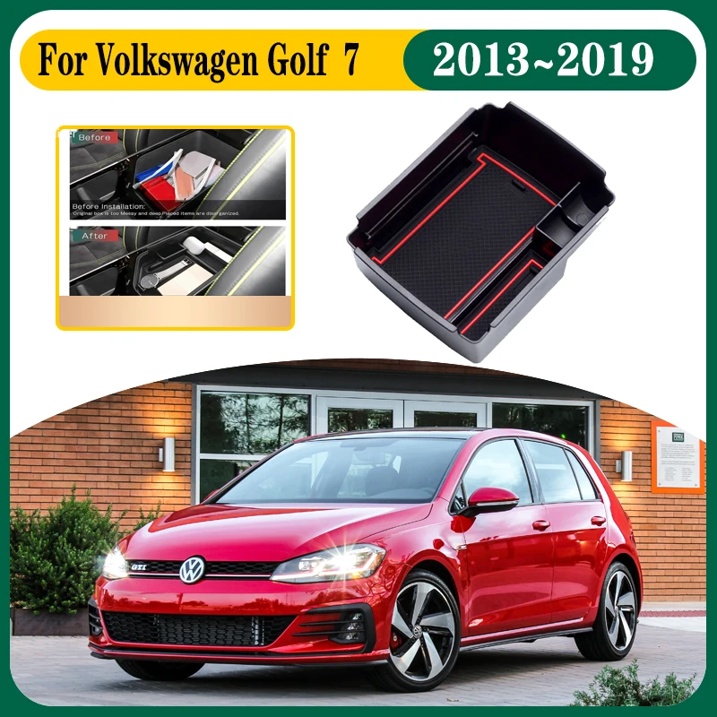 

Car Storage Box For VW Golf 7 MK7 Volkswagen Golf7 2013~2019 Car Central Console Armrest Storage Bag Organizer Auto Accessories