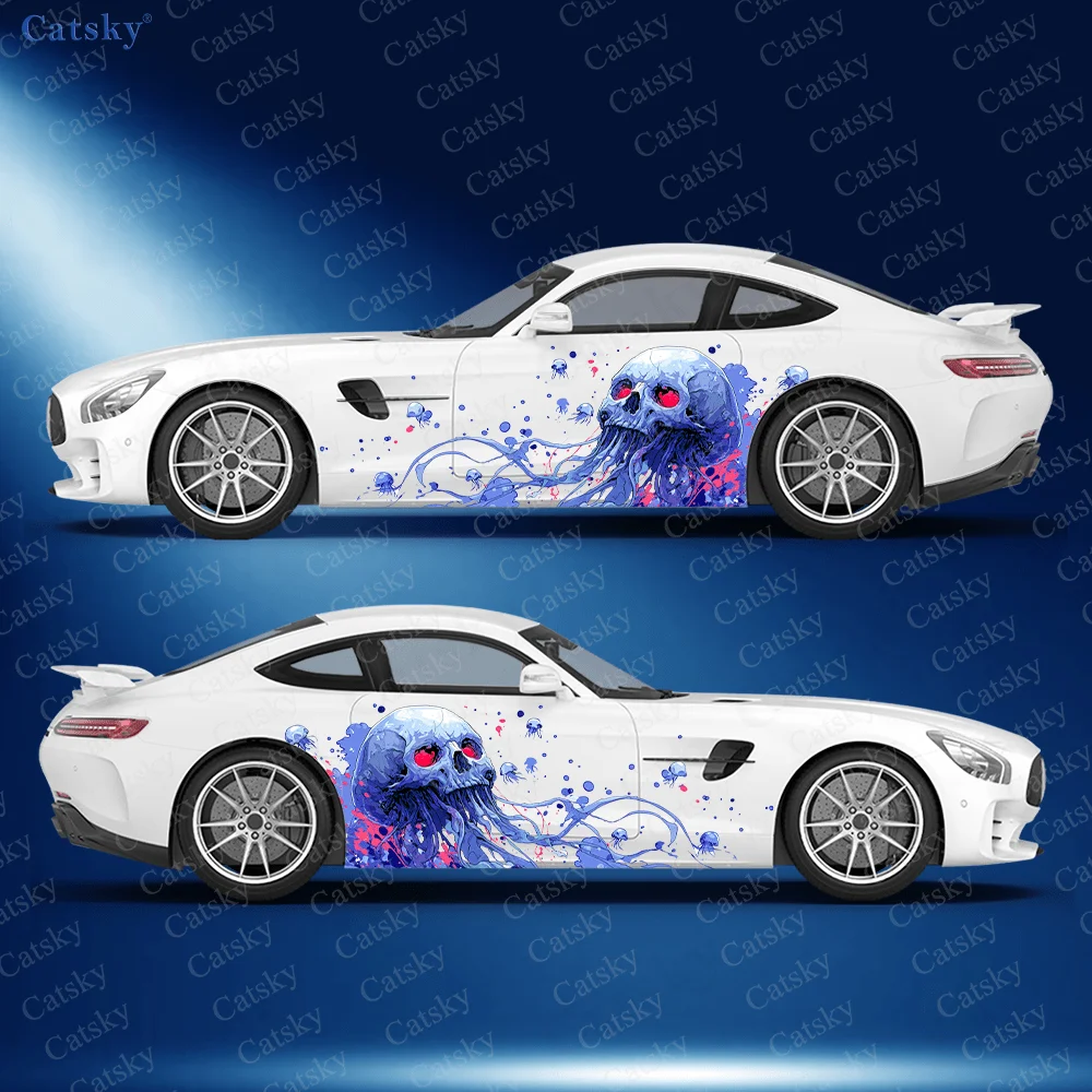 

Украшение боковой наклейки автомобиля с черепом, щупальцем, водонепроницаемая, устойчивая к царапинам наклейка из ПВХ, защита автомобиля, автоаксессуары в подарок