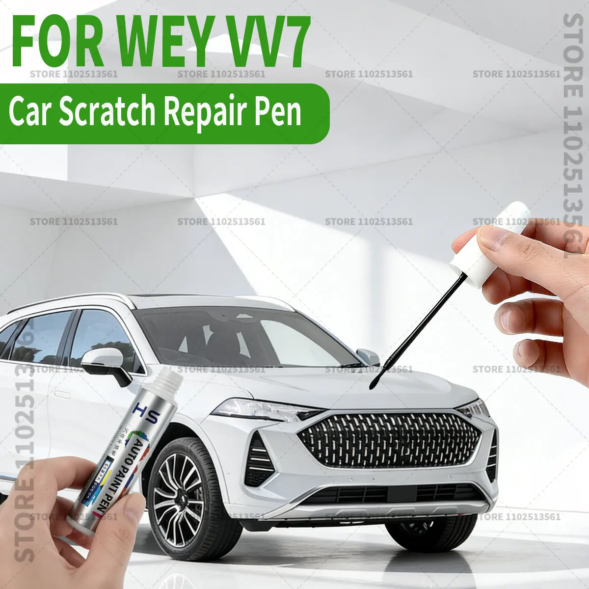 

Ручка-корректор для ремонта лакокрасочного покрытия автомобиля WEY VV7, аксессуары для устранения царапин, серый 104, красный 100, синий 7Y, серебристый 107, черный 8M, белый 106