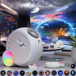 LED Night Light Galaxy Projector Starry Sky Projector Bluetooth Speaker Planetarium Night Lamp For Room Decorative Children Gift