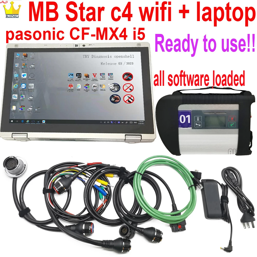 Star diagnosis c4 MB Star C4 sd connect compact 4 with HHTWIN Software SSD multiplexer c4 laptop CFMX4 Car Truck diagnostic tool