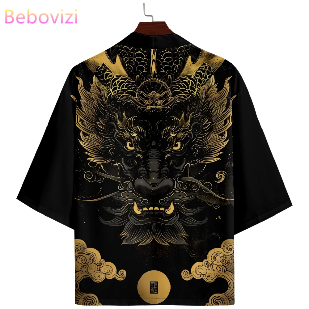 

Kimono Women Vintage Chinese Dragon Print Haori Yukata Female Japanese Cardigan Girl Cosplay Shirt Men Shirt Plus Size 6XL 5XL