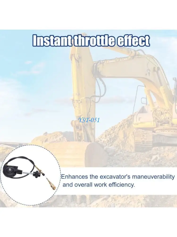 E15A Excavator Manual Control Throttles Cable with Pull Knob for Repair