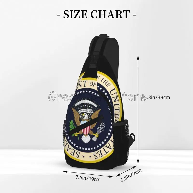 ختم رئيس الولايات المتحدة حقيبة كروسبودي حقيبة الصدر المحمولة حقيبة السفر عارضة للسفر التخييم المشي لمسافات طويلة