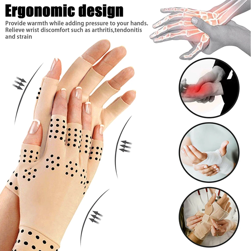 1Pair Dispensing Glove Arthritis Pressure Glove Rheumatoid for Hands Ache Pain Elastic Sport Glove Health Care Wrist Rest Biking