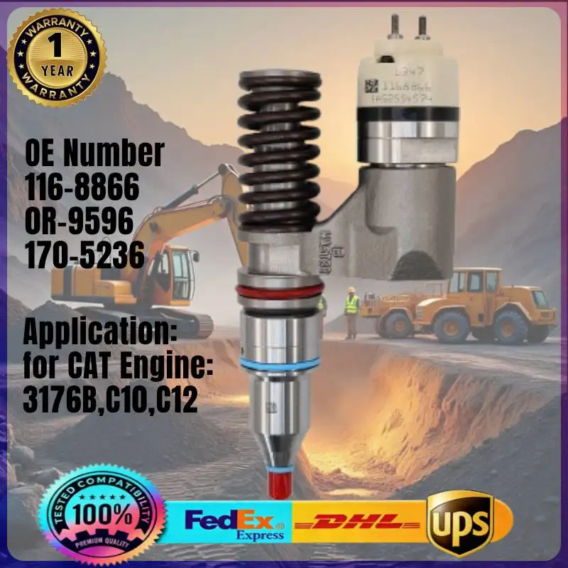 116-8866 0R-9596 170-5236 Common Rail Fuel Injector 1168866 0R9596 1705236 for Caterpillar CAT Engine 3176B C10 C12