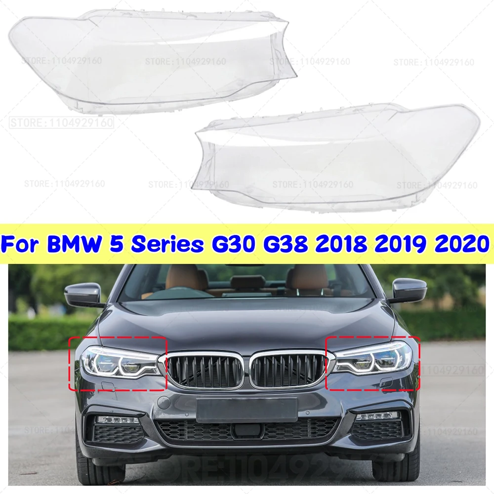 

Car Glass HeadLamp Lens Caps Lampshade Shell For BMW 5 Series G30 G38 2018 2019 2020 Headlight Cover Automobiles Accessories