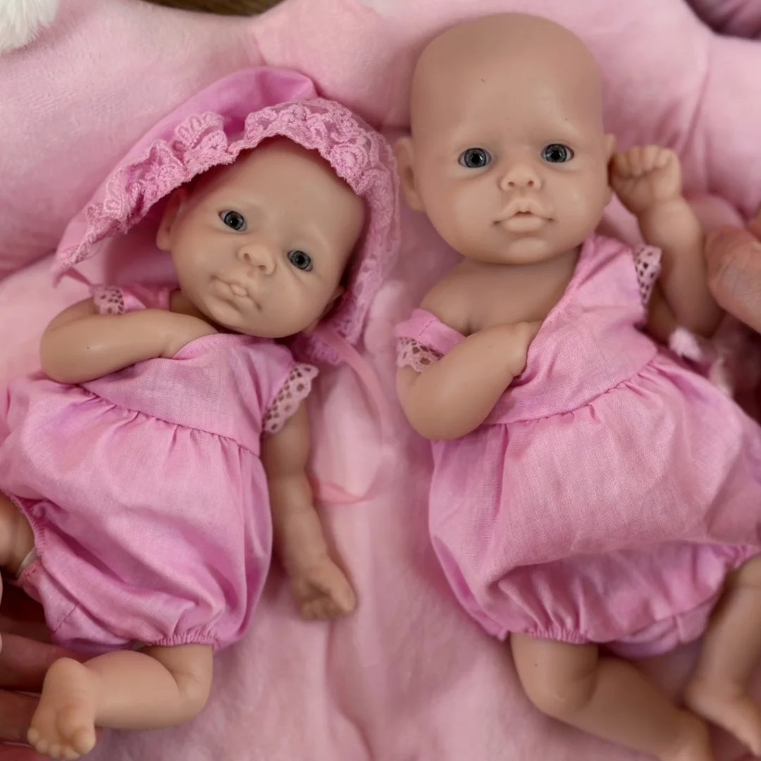 

2 Styels/10Inch Unpainted Open Eyes Solid Silicone Girl Doll With Washable Body Handmade Lifelike Real Bebe Reborn Girl Doll