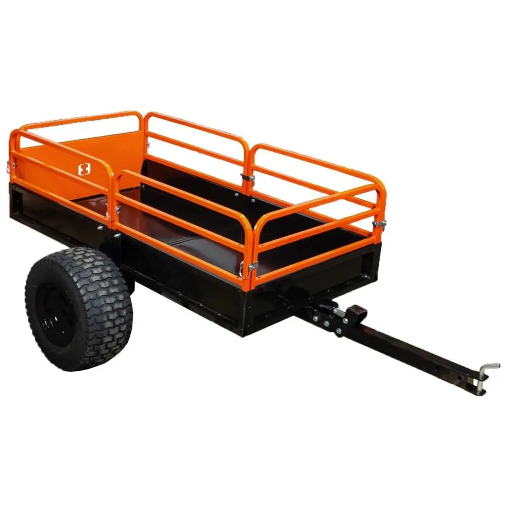 

IMPLEMENTS 1500lb HD Agricultural Trailer with Solid Floor amp Sides. Rugged Tires and Solid Sides with Tailgate for Increased