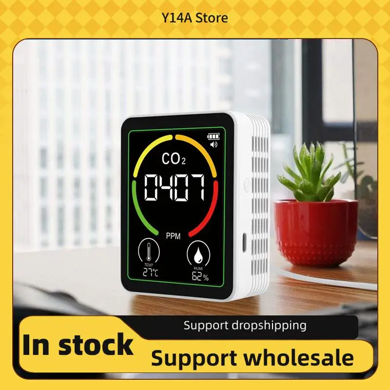 Y14A MT03 3 In 1 Air Quality Monitor CO2 Temperature Humidity Tester CO2 Detector Carbon Dioxide Detector