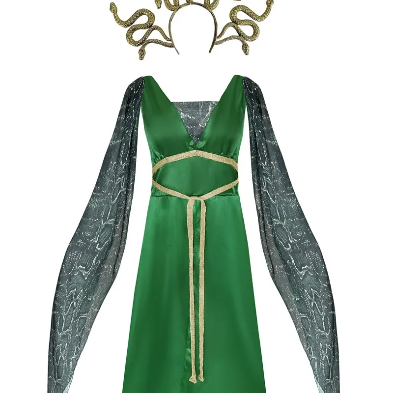 

Halloween Costume Children's Mythological Gorgon Snake-haired Witch Cosplay Medusa Performance Clothes Stage Performance Outfit