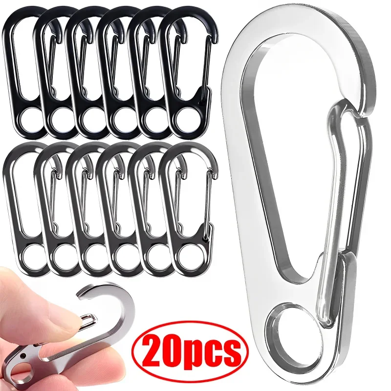 

5/10/20pcs Lobster Clasp Buckle Keychian Mini Carabiners Outdoor Camping Hiking Buckles Alloy Spring Snap Hooks Keychains