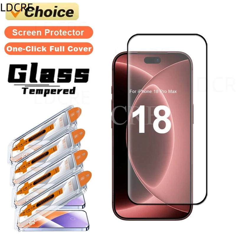 Staubfreies One-Click-Glas für Apple iPhone 18 Pro Max, oleophobe Displayschutzfolie für iPhone 18 Pro Max, gehärtetes Glas