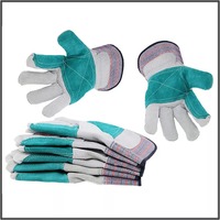 Cowhide Leather Welding Gloves Safety Heat Resistant Double Palm Work Gloves Palm Reinforced Durable Anti-cutting Glove