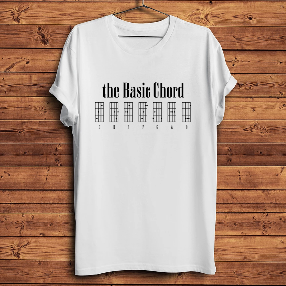 Harmony Guitar Basic Chords Funny Guitarist Music T-Shirt,White Casual Short Sleeve O-neck Tshirt,unisex Tee,Breathable Print