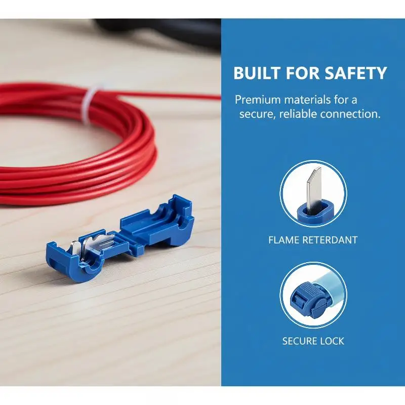 T Tap Connectors Self Stripping Nylon Insulated Male Quick Disconnect Easy to Use for Truck Wiring Audio System Upgrade
