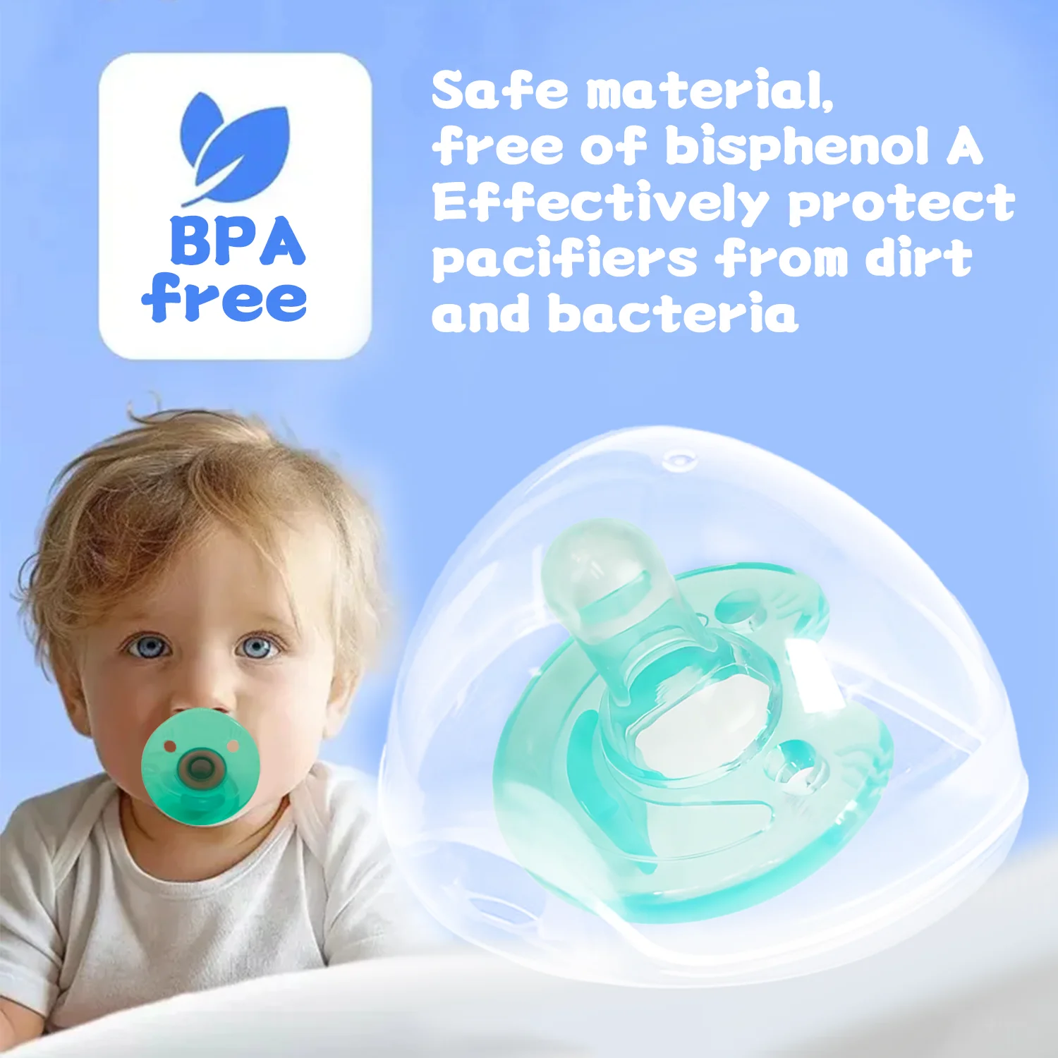 

1PC baby pacifier storage box transparent nano-color milk box portable storage compact outdoor travel can hang gifts boy girl