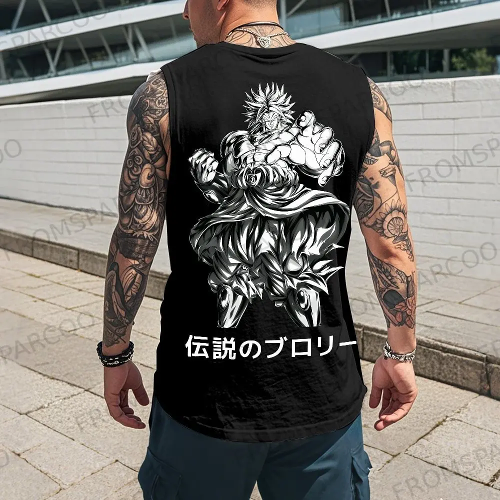 2025 Dragon Ball Anime Goku Periferico Stampato Canotta in puro cotone Palestra da uomo Allentato Casual Sport Estate Moda Top