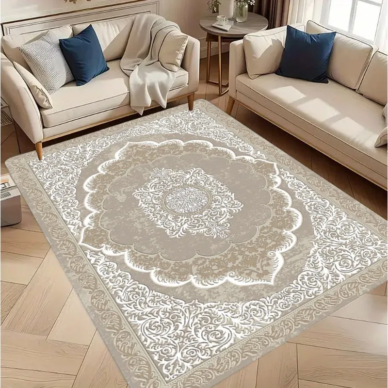 Luxury European Style Home Decor Carpet Vintage Floral Pattern Soft Non-slip Floor Mat for Living Room Bedroom Dining Room